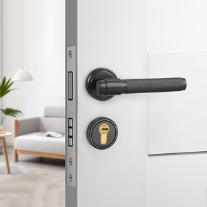 Maçaneta da porta interna do quarto Filta Fechaduras de alavanca de porta europeia luxuosa serrilhada - Product Image 3