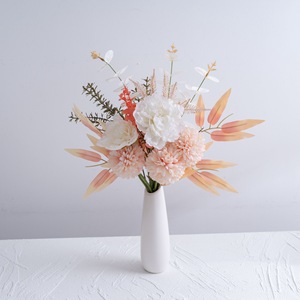 Bouquet de fleurs artificielles CallaFloral couleur champagne, décoration de mariage et de maison, style INS YC1059 - Product Image 1