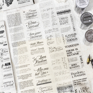 1 Rouleau de Ruban Adhésif PET Double Face Imperméable Activé par l'Eau, Série Lettres Romantiques, Décorations DIY Découpées en Anglais pour Journal, Réutilisable - Product Image 3