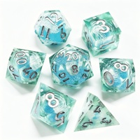 LuxeRoll Jellyfish Liquid Core Resin Dice Sets Polyhedral DND Dice 7pcs for Tabletop Game Dungeons&Dragons Dice Custom Wholesale