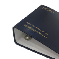 Carpeta A4 con impresión de logotipo personalizado y ángulos de Metal mango de cuero caja de almacenamiento de archivos de documentos carpeta de anillas 4 D carpeta de archivos