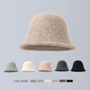 Gorro tipo pescador de lana de cordero gruesa para mujer, gorro de felpa de piel sintética, cálido y esponjoso, estilo dibujos animados, para otoño, gorra de calle para niñas, para exteriores - Product Image 1