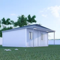 Casa Contenedor Prefabricada Moderna con Techo a Dos Aguas, Casa Móvil Modular de 2 Habitaciones con Estructura de Acero, Segura y de Fácil Instalación