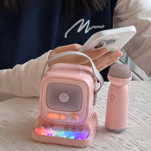 With Microphone High-End Audio Ktv Small Home Children's Singing <b>Speaker</b> with Electronic Small Piano with Adjustable Volume - Product Image 4