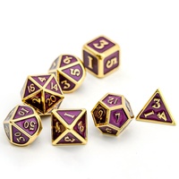 Ensemble de dés de jeu en métal RPG Dungeons and Dragons avec logo personnalisé Udixi, placage en émail saphir avec emballage en boîte métallique