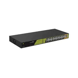 Genata 24 Port 10/100/1000M yüksek güç 60W Gigabit yönetilmeyen ağ PoE Ethernet anahtarı watchdog fonksiyonu