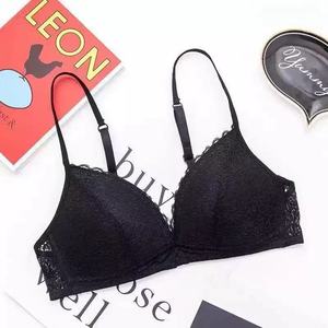 French-style thin-cup triangle bra, wire-free women's bra, breathable lace-trimmed push-up bra - Product Image 4