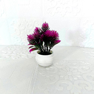 Plantes artificielles en pot Qi Xing 14 cm, décoration d'intérieur en plastique, verdure, petit bonsaï, fausses fleurs - Product Image 3