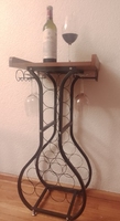Casier à vin autoportant plancher Mini Bar Table porte-vin support armoire à liqueur 14 bouteilles sol stockage de vin pour cuisine salle à manger
