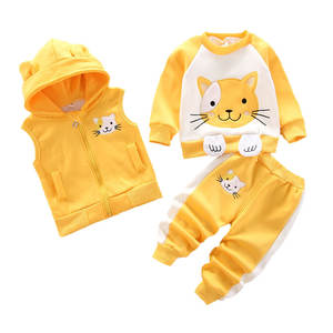 Ensembles de vêtements pour bébé avec des imprimés de dessins animés mignons, 3 pièces, vêtements d'hiver chauds pour nourrissons, enfants, ensemble de tenue de sport pour enfants - Product Image 6