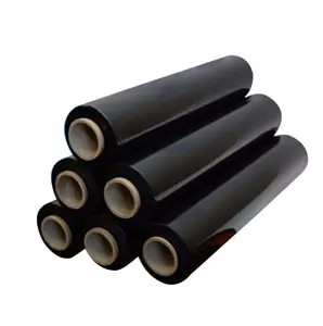 15〜30微米黑色定制吹塑LLDPE拉伸膜，用于托盘包装