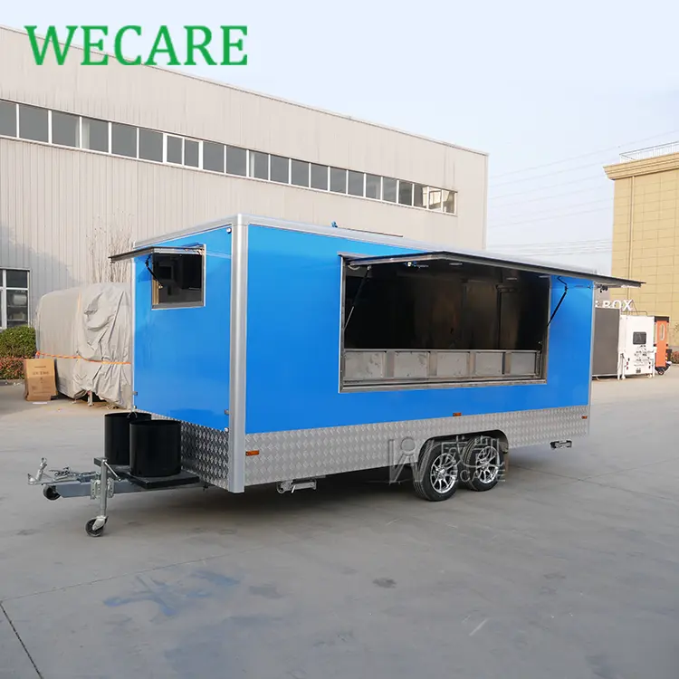 WECARE Remolque De Comida Food Track Hot Dog Kebab Coffee Van Fast Food Truck Mobile Kitchen Food Trailers Fully Equipped