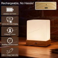 Lampe LED sans fil en silicone souple, rechargeable USB-C, à intensité variable tactile, étanche, lumière d'ambiance pour bureau, lampe de table