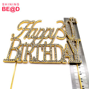 ตัวตกแต่งเค้กคริสตัลสีทองเมทัลลิกวิบวับ ฉลองครบรอบ 30 ปี ประดับด้วยเพชรเทียม สำหรับงานเลี้ยงวันเกิดครบรอบ 30 ปี ของขวัญที่ได้รับความนิยม - Product Image 4