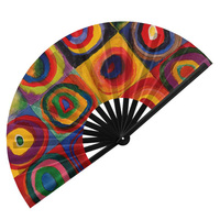 Éventails à main en bambou pliants Rave à logo personnalisé Éventails pliants inspirés de la musique de style classique pour les festivals, cadeaux et invités décoratifs