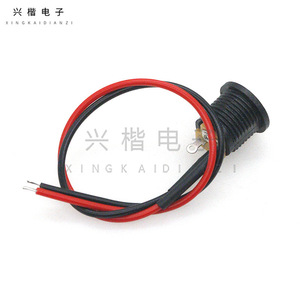 Dc022 Power <b>Socket</b> With Threaded Cap Dc Female Connector 5.5x2.1mm Wire Leads For Electronics - Product Image 3