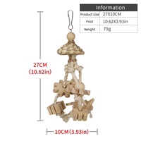 Vente en gros de jouets pour oiseaux jouet à mâcher en bois naturel tressé de maïs cage à oiseaux jouets pour perroquet perroquet perruche Finch ara