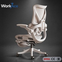 Chaise de bureau ergonomique avec repose-pieds rabattable, pivotante, à roulettes, inclinable, hauteur réglable, confortable, vente en gros, approvisionnement en vrac direct usine