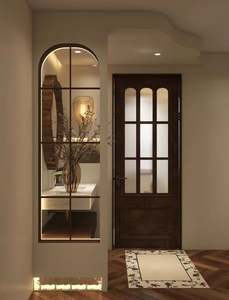 Romantic European Retro Style Anti Waterproof Lacquer Finish <b>Light</b> Luxury Floor Mounted Vanity <b>Bathroom</b> <b>Cabinets</b> for Apartment - Product Image 5