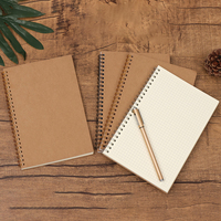 Carnets à spirales A5 en kraft écologique personnalisables avec logo, 50 feuilles, plusieurs couleurs, pour étudiants, vente en gros