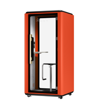 Cabine téléphonique de bureau modulaire moderne, cadre en aluminium, éclairage LED, montage facile, design amovible pour les bâtiments de bureaux, réduction du bruit