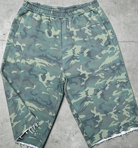 Shorts Bermuda Camouflage Homme Taille Mi-Haute Élastique Style Décontracté 100% Coton Tricoté Respirant avec Poches - Product Image 6
