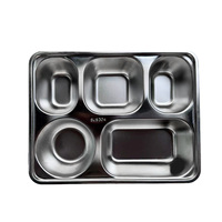 Plateau de service personnalisé avec logo, nouveau modèle, 28*22*6cm, durabilité, acier inoxydable 304, SUS304, plateau alimentaire, boîte à lunch