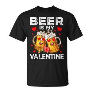 Camiseta de Cerveza para el Día de San Valentín con Diseño Promocional para Celebrar el Amor y las Brindis - Product Image 1