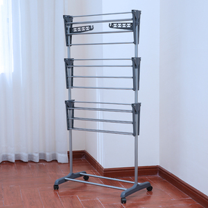 Séchoir à linge pliable et mobile en métal <span class=keywords><strong>pour</strong></span> le rangement des vêtements, supports et étagères - Product Image 5