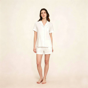 Ensembles de pyjamas pour femmes en bambou tricoté sur mesure, taille élastique, doux, lavables en machine, vêtements de nuit décontractés pour la maison - Product Image 2