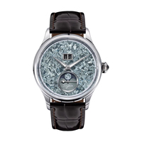 Montre mécanique automatique à phase de lune en titane avec cadran en verre saphir personnalisé 5 ATM pour homme en acier inoxydable, vente en gros