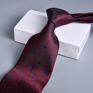 Corbata <span class=keywords><strong>de</strong></span> rayas <span class=keywords><strong>de</strong></span> negocios formales para hombres 8cm nueva gran jacquard azul marino ejecutivo juego <span class=keywords><strong>de</strong></span> manos boda Festival corbata - Product Image 4