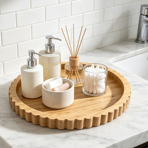 Bandeja de Madera para Servir Pasteles y Aperitivos, Plato para Frutas Secas, Bandeja Decorativa para Velas, Bandejas Decorativas para el Hogar - Product Image 1