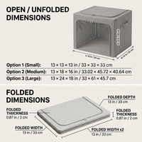 Boîte de rangement pour vêtements et couvertures, grande capacité, robuste, en tissu, écologique, sans BPA, pliable, avec fenêtre transparente en PVC