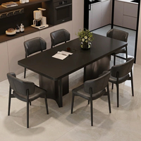 Ensemble de table à manger en pierre frittée haut de gamme, mobilier de salle à manger moderne, écologique et durable