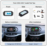 Autoradio tactile Android 15 de 7 pouces pour Fiat Tipo 2015-2017 avec navigation GPS, Carplay et Android Auto