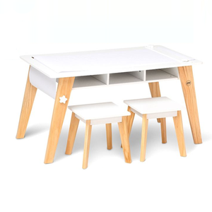 <span class=keywords><strong>Tavolo</strong></span> e sedia per l'apprendimento dei <span class=keywords><strong>bambini</strong></span> set lussuoso <span class=keywords><strong>tavolo</strong></span> da <span class=keywords><strong>gioco</strong></span> in legno bianco dipinto <span class=keywords><strong>tavolo</strong></span> e sedia due in una combinazione - Product Image 1