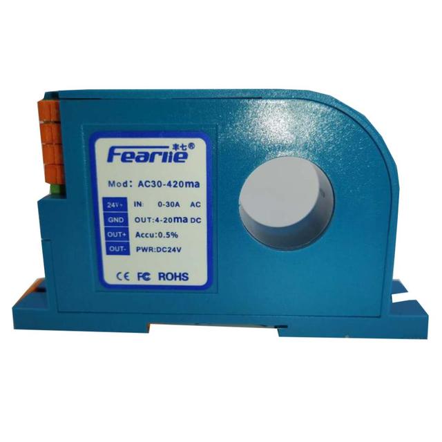 Current Sensor Analog signal 4-20mA Output AC Current Transducer,single Phase Ac Current Transducer Din Rail Hall Effect