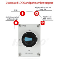 Interruptor Aislador Eléctrico HABOO 3P 16A AC440V IP65 20A 32A 40A 63A 100A 125A Interruptor Industrial para Exteriores