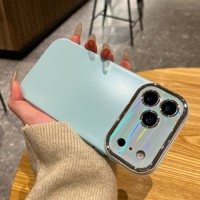 Senyork Casing Ponsel Anti-Sidik Jari Warna Polos TPU Lembut Berkualitas Tinggi dengan Jendela Besar, Tahan Banting untuk 13/14/15/16/17 Pro Max