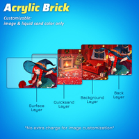 Support d'art animé en acrylique avec perles flottantes liquides personnalisées pour affichage visuel et utilisation sur bureau