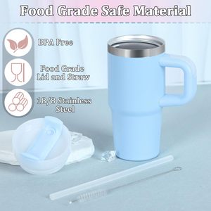 Vaso de Viaje de Acero Inoxidable de Doble Pared, 40 oz, con Asa, para Sublimación - Product Image 5