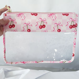 Ensemble <span class=keywords><strong>de</strong></span> sacs <span class=keywords><strong>de</strong></span> voyage en nylon à imprimé à carreaux avec nœud cerise mignon, design neuf, chic, <span class=keywords><strong>sac</strong></span> à imprimé cerise pour femmes, <span class=keywords><strong>sac</strong></span> à imprimé personnalisé - Product Image 4