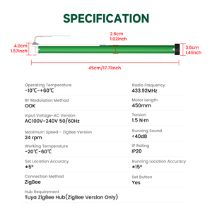 Motor Tubular KEMEK Tuya ZIGBEE con Control Remoto de 433MHz, Motor Inteligente para Cortinas Enrollables, Compatible con Alexa - Product Image 6