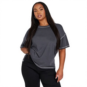 Camiseta Casual de Cuello Redondo para Mujer, Manga Corta, Tela Suave, Corte Holgado, Uso Diario, Fabricante de Ropa Personalizada al por Mayor - Product Image 1