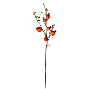 Rama de Granada Artificial CallaFloral, Color Rojo Anaranjado, Plástico, Decoración de Interiores, Rama Individual MW10885 - Product Image 5
