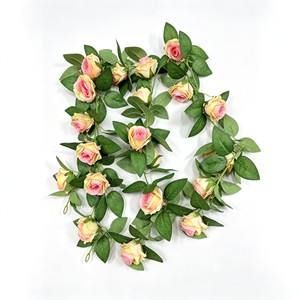 Guirlandes de roses artificielles Dx, blanc, champagne, pêche, rose, violet clair, bleu clair, 200g, décoration de mariage, décoration de la maison, à suspendre au sol ou au mur - Product Image 3
