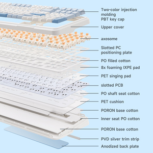 Mchose K99 OEM Logo có dây <span class=keywords><strong>USB</strong></span> RGB LED <span class=keywords><strong>Light</strong></span> PC máy tính tùy chỉnh 2.4G chơi game không dây chuyển đổi cơ khí 75% bàn phím - Product Image 4