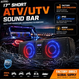 Barra de Sonido UTV BT Premium de 17 Pulgadas, IP65, Resistente al Agua, <span class=keywords><strong>Altavoces</strong></span> de Graves Profundos para ATV, UTV, SxS, Carrito de Golf, Sistema Estéreo Todoterreno de 12 V - Product Image 4