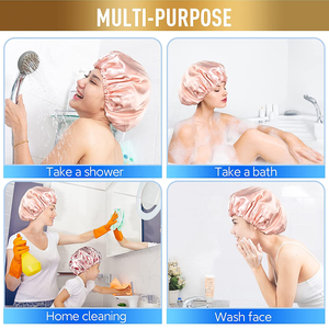 Bonnets <span class=keywords><strong>de</strong></span> <span class=keywords><strong>bain</strong></span> EVA CHAair imperméables à double couche, bleu, style personnalisé, couleur unie, réutilisables, doublés <span class=keywords><strong>de</strong></span> satin <span class=keywords><strong>de</strong></span> soie, <span class=keywords><strong>bonnet</strong></span> <span class=keywords><strong>de</strong></span> douche <span class=keywords><strong>orange</strong></span> - Product Image 6